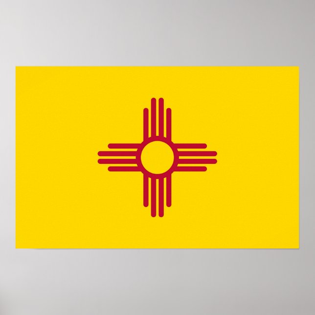 Impression encadrée avec Drapeau du Nouveau-Mexiqu (Devant)