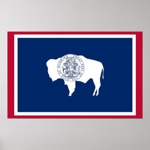 Impression encadrée avec Drapeau du Wyoming, États