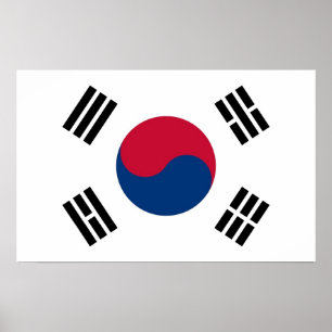 Impression encadrée avec le drapeau de la Corée du