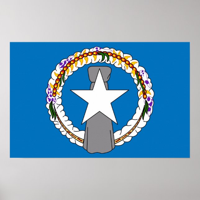 Impression encadrée avec le drapeau de la Mariana  (Devant)