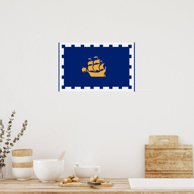 Impression encadrée avec le drapeau de la ville de (Cuisine)