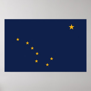 Impression encadrée avec le drapeau de l'Alaska, U