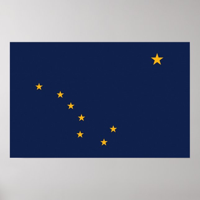 Impression encadrée avec le drapeau de l'Alaska, U (Devant)