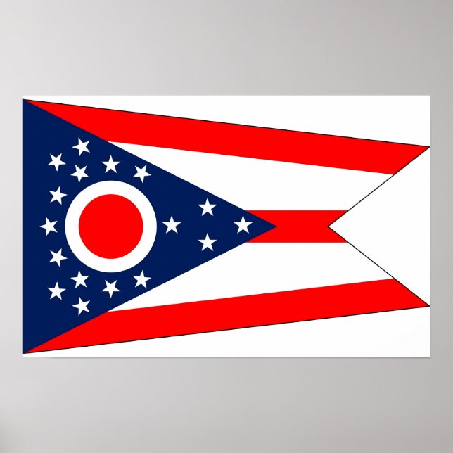 Impression encadrée avec le drapeau de l'Ohio, Éta (Devant)
