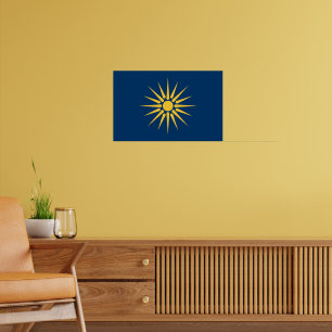 Impression encadrée avec le drapeau de Macédoine,