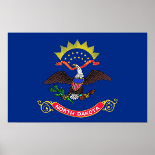 Impression encadrée avec le drapeau du Dakota du N