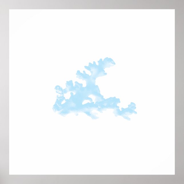 Impression encadrée de corail bleu subtil (Devant)