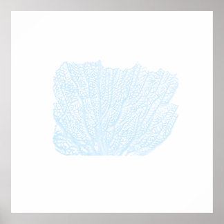 Impression encadrée de corail bleu subtil