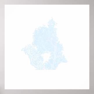 Impression encadrée de corail bleu subtil