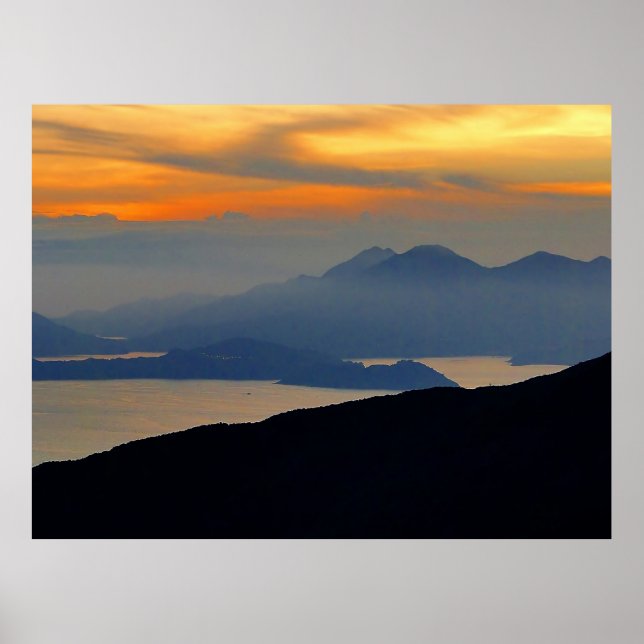 Impression encadrée de fond de soirée orientale (Devant)