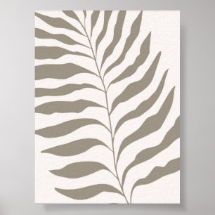 Impression feuilletée minimaliste dans l'art beige