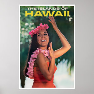 Impression Fille Hawaïenne Art Hawaï Danseur Luau