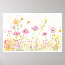 Impression fleur sauvage aquarelle