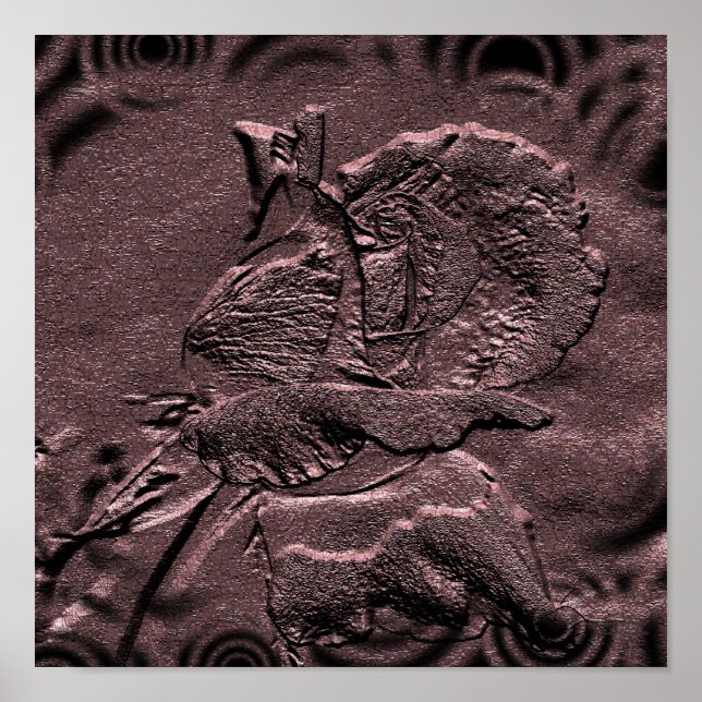 Impression florale de Rosebud sculptée (Devant)