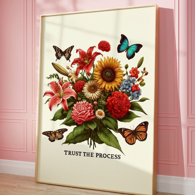 Impression Florale Papillon "Faire Confiance au Pr (Créateur téléchargé)
