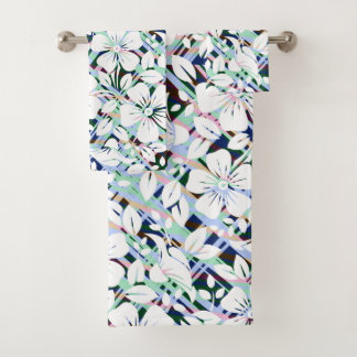 Impression florale verte de la marine moderne