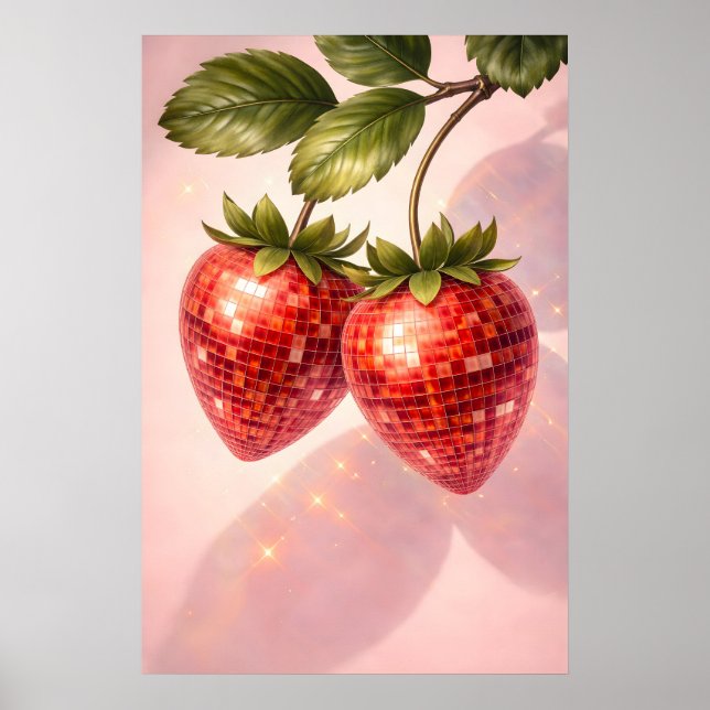 Impression fraise disco, Fruit boule disco rétro (Devant)