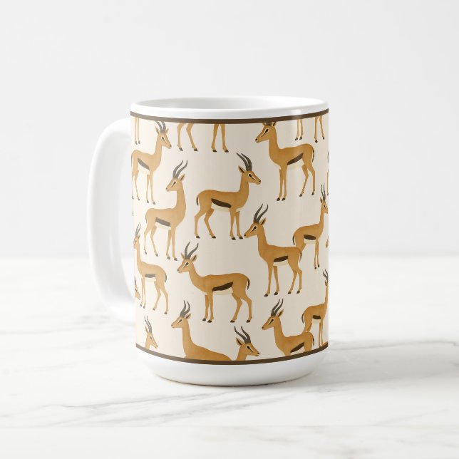"IMPRESSION GAZELLE" - TASSE À CAFE 15 OZ (Devant gauche)