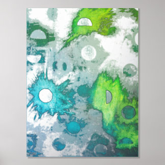 Impression géométrique à l'huile d'argent