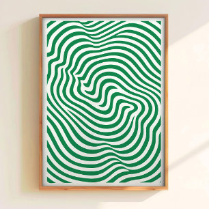 Impression géométrique verte minimaliste d'art en 