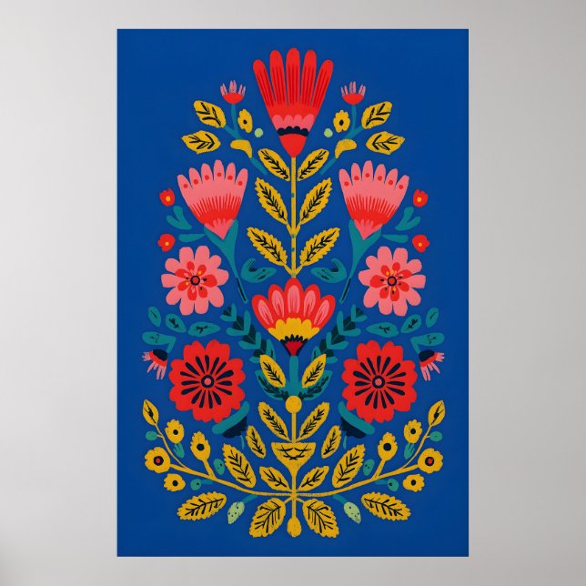 Impression Giclée Florale d'Art Populaire Mexicain (Devant)