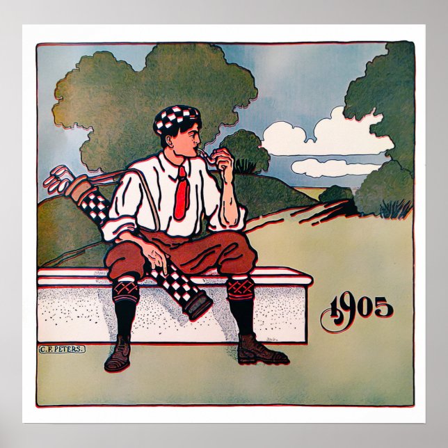 Impression Golfer vintage 1905 (Devant)