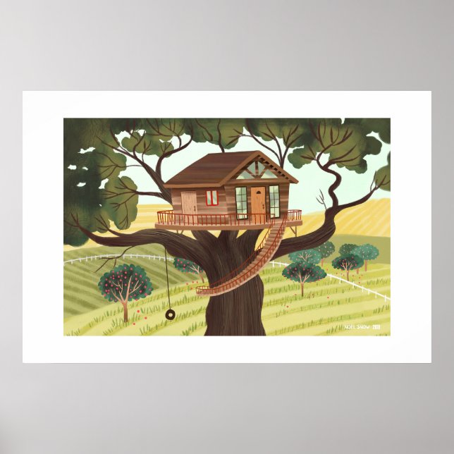 Impression grand format de cabane dans un arbre (Devant)