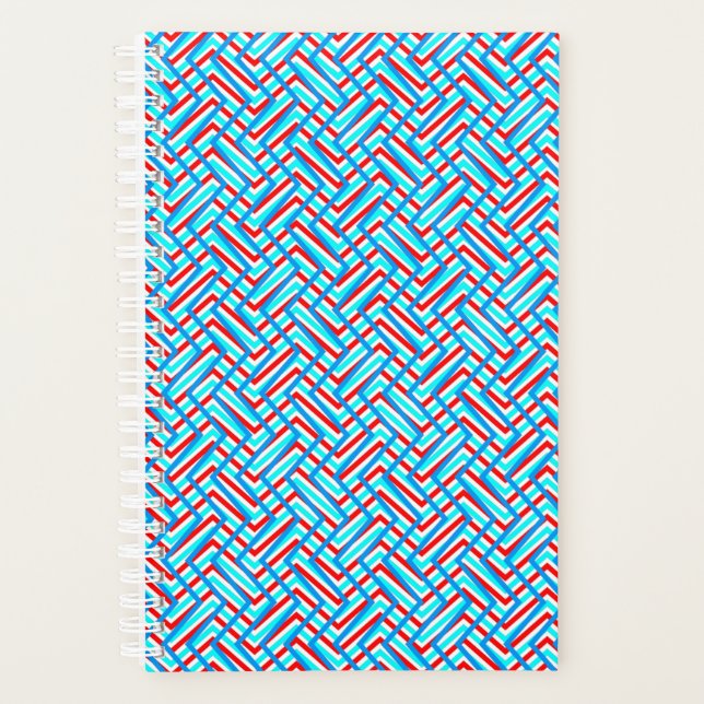 Impression graphique rouge et bleu rétro (Devant)