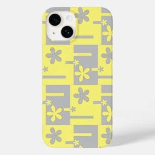 impression gris et jaune, coque iphone Coque-mat