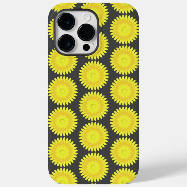 impression gris et jaune, coque iphone Coque-mat (Verso)