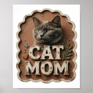 Impression iconique CAT MOM orange