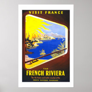 Impression Image Rétro Vintage Voyage Riviera Fran