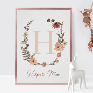 Impression initiale florale personnalisée | Monogr