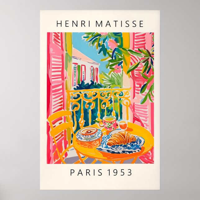 Impression Matisse Café et Croissant Art Print Ros (Devant)