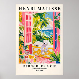 Impression Matisse Ours Polaire Art Imprimé Rose S