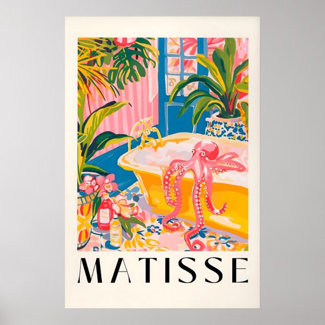 Impression Matisse Pieuvre Salle de Bain Imprimé R (Devant)