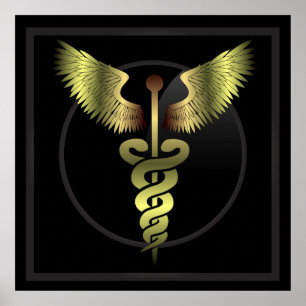 Impression médicale Caduceus Gold