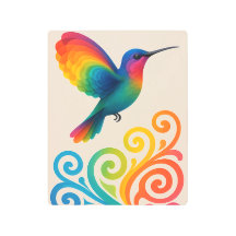Impression Métal Colibri Arc-en-Ciel