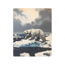 Impression métallique dramatique d'ours polaire