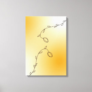 Impression minimaliste de ligne de vigne - Orange 