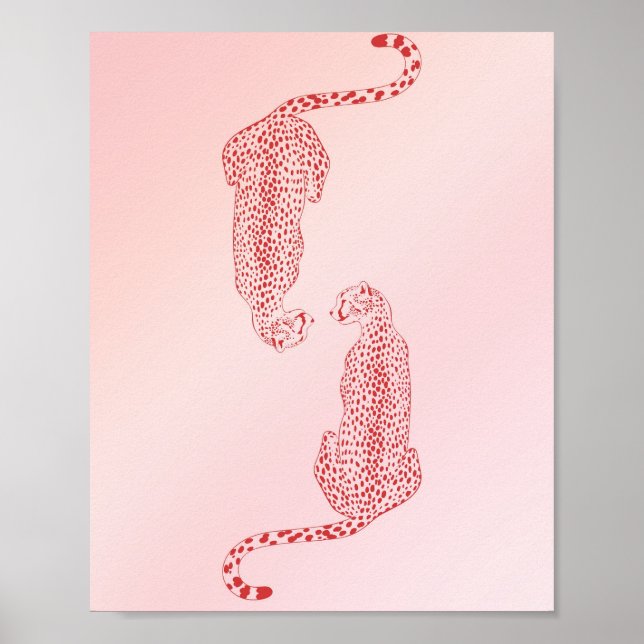 Impression murale rose Cheetah, Art mural tendance (Devant)