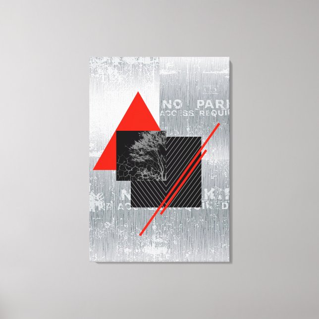 Impression murale rouge, noire, noire et grise (Recto)