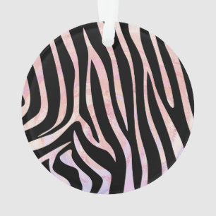 Impression noire et rose Zebra