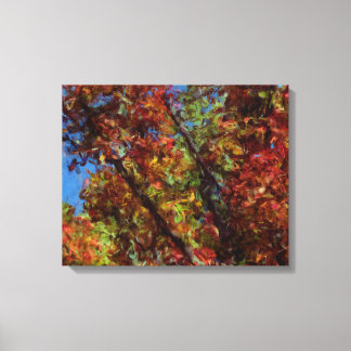 Impression numérique à l'huile d'arbres d'automne 