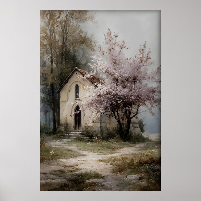 Impression numérique de paysage printanier, 19e si (Devant)