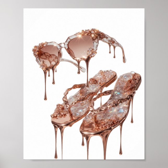 Impression OR ROSE GOLD GLAMOUR en or attrayante (Devant)