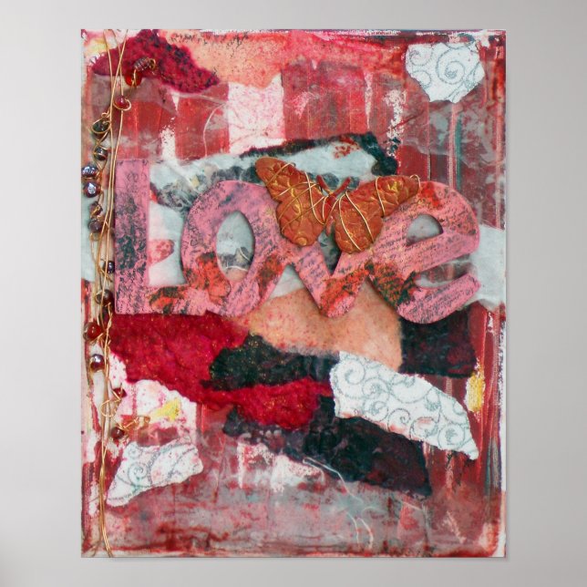 Impression Papillon d'art d'amour multimédia mixte (Devant)