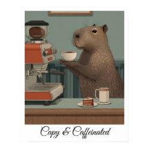 Impression personnalisée de café vintage Capybara