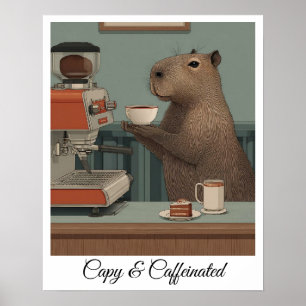Impression personnalisée de café vintage Capybara