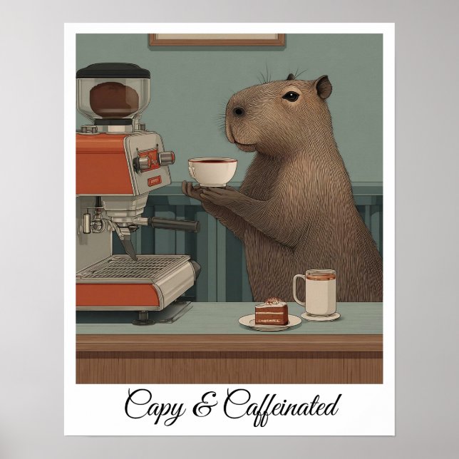 Impression personnalisée de café vintage Capybara (Devant)